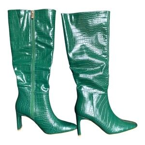 NWOT NEW YORK & COMPANY Croc Embossed High Shaft Boots